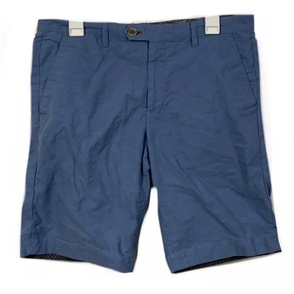 Ted Baker Blue Flat Front Casual Shorts